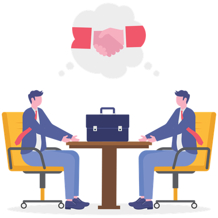 Business people doing business deal  Illustration