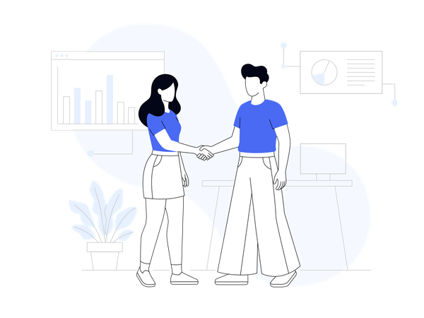 Business people doing handshake Illustration