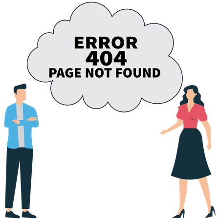 Business people encounters website error  Illustration