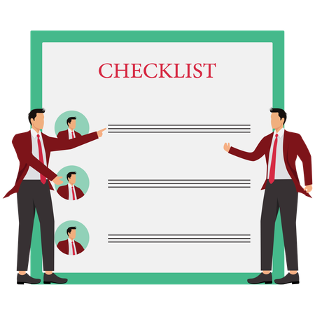 Business People Meeting With Agenda Checklist  Illustration