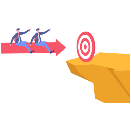 Business people targets to achieve higher  Illustration