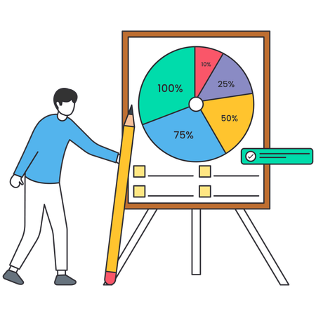 Business people working on business analysis  Illustration