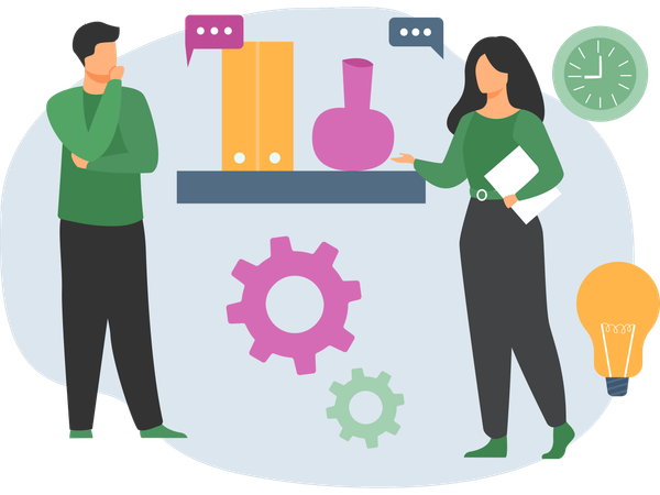 Business people working on business partnership  Illustration