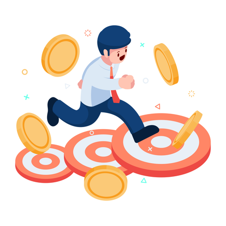 Business Success and Target Achievement  Illustration