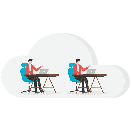 Business team working on cloud server  Illustration