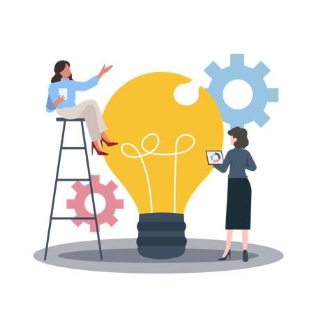Business team working on idea setting  Illustration