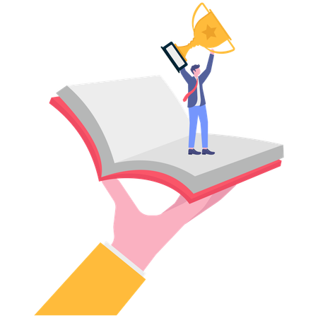 Businessman achieves award  Illustration