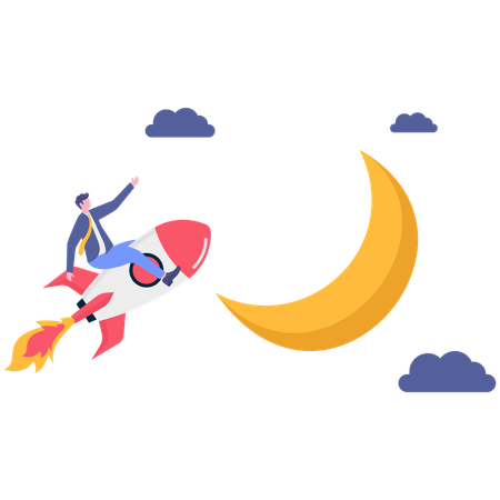 Businessman aims higher targets  Illustration