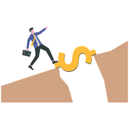 Businessman crossing busniess finance  Illustration