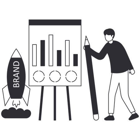 Businessman doing brand management  Illustration