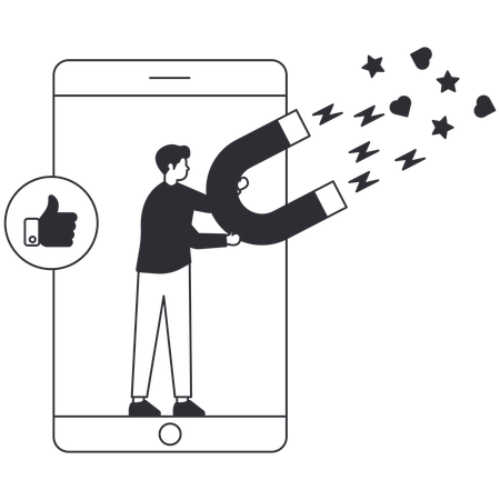 Businessman doing customer engagement  Illustration