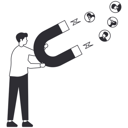 Businessman doing customer engagement  Illustration