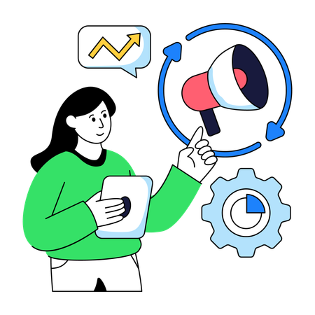 Businessman doing Remarketing  Illustration