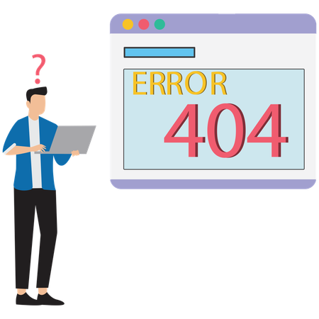 Businessman encounters 404 error  Illustration