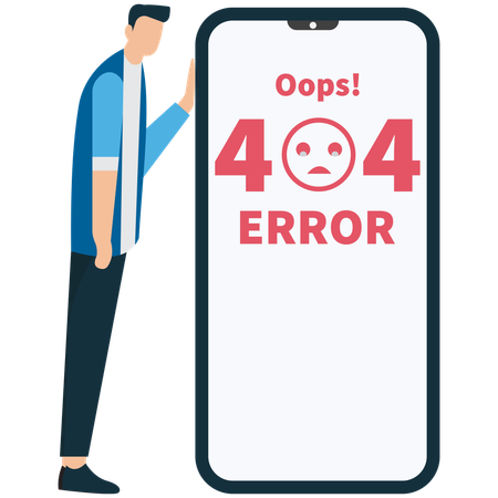 Businessman encounters Error 404  Illustration