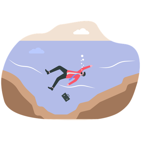 Businessman facing financial debt  Illustration