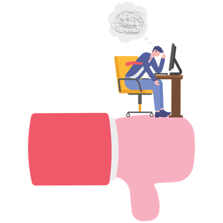 Businessman feeling demotivated  Illustration