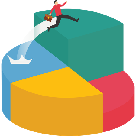 Businessman getting career growth  Illustration