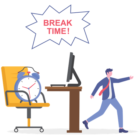 Businessman going on break time  Illustration