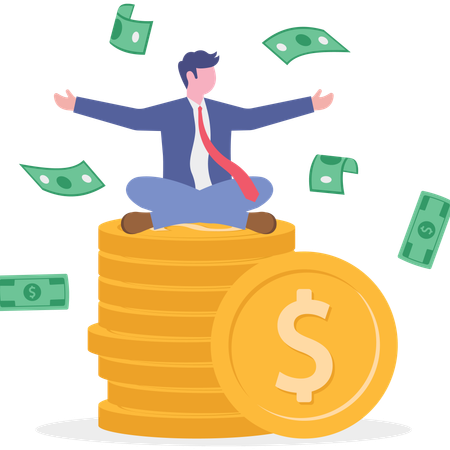 Businessman having business profit  Illustration