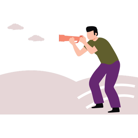 Businessman is forecasting business vision  Illustration