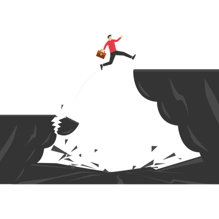 Businessman jumping to higher new stage  Illustration