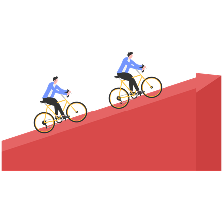 Businessman jumping to higher stage  Illustration