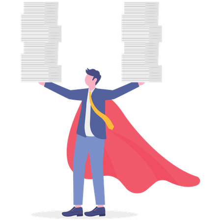 Businessman managing busniess workload  Illustration