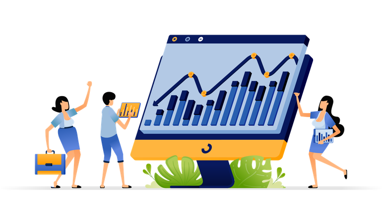 Businessman provides feedback for employee's performance  Illustration