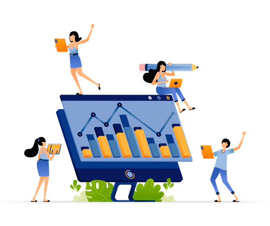 Businessman provides feedback for employee's performance  Illustration