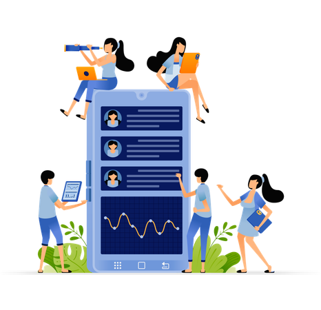 Businessman provides feedback for employee's performance  Illustration