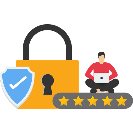Businessman reset his password on laptop  Illustration