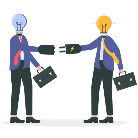 Businessman sharing busniess idea  Illustration