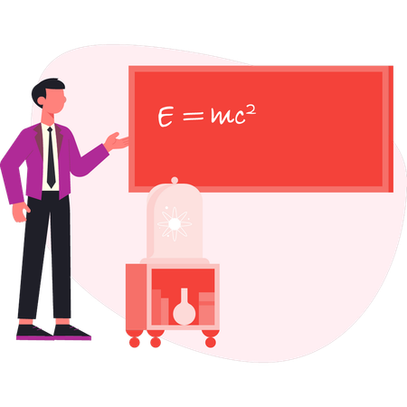 Businessman showing chemical formula  Illustration