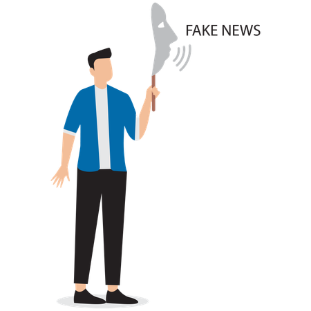 Businessman spreading face news  Illustration