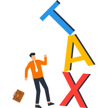 Businessman Stressed by Tax Burden  Illustration