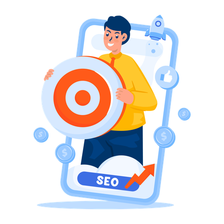 Businessman targeting marketing audiences  Illustration