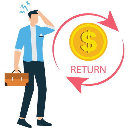 Businessman viewing Investment Return Calculation  Illustration