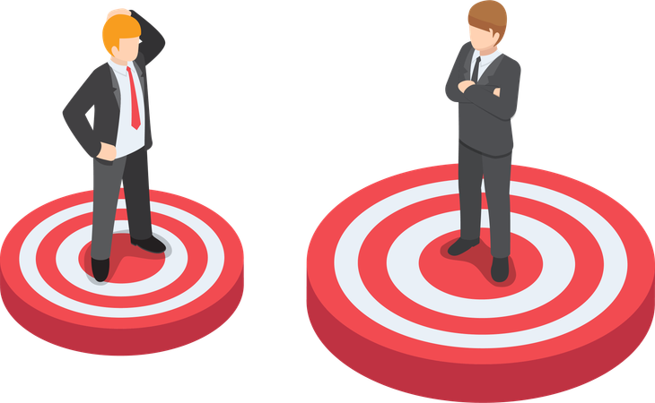 Businessman with higher goal  Illustration
