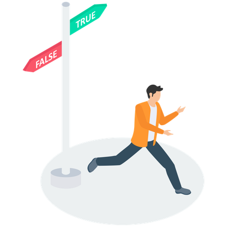 Businessman with Ture and false  Illustration