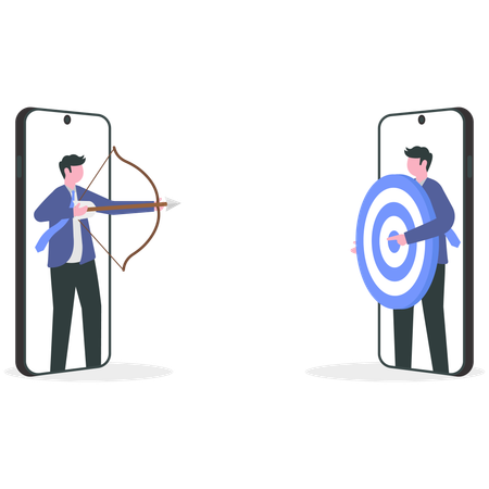 Businessman working on business target  Illustration