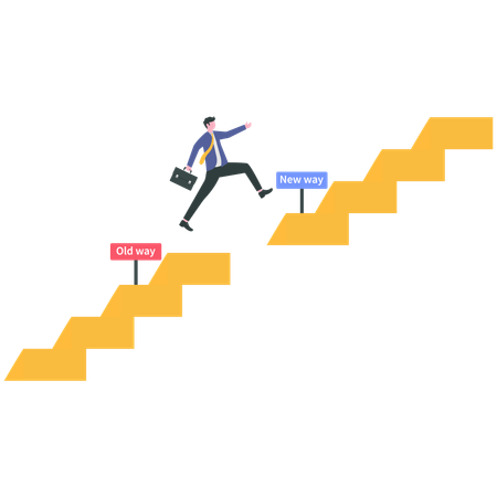 Businessman working on busniess growth  Illustration