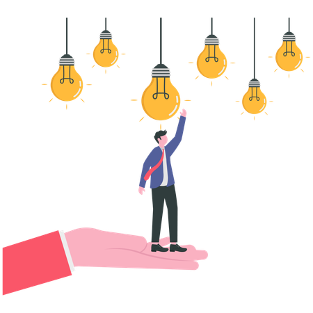 Businessman working on busniess idea  Illustration
