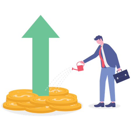 Businessman working on busniess investment  Illustration