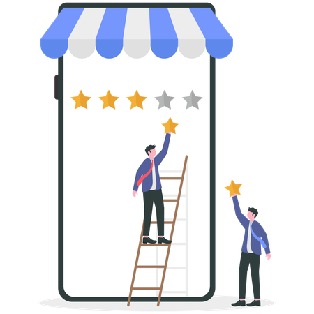 Businessman working on busniess rating  Illustration