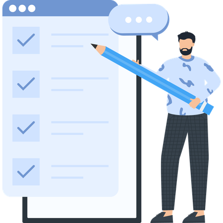 Businessman working on busniess tasklist  Illustration