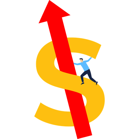 Businessman working on financial growth  Illustration