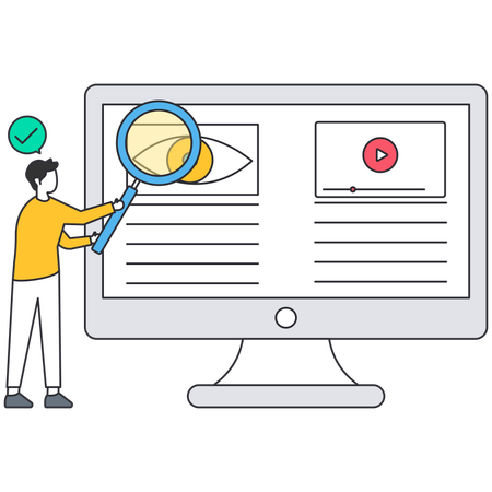 Businessman working on organic search  Illustration