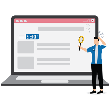 Businessman working on Search Engine Result Page  Illustration