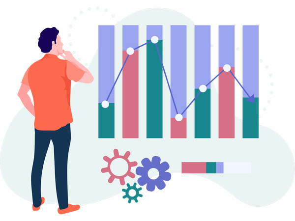 Businessman working on Website Analysis  Illustration